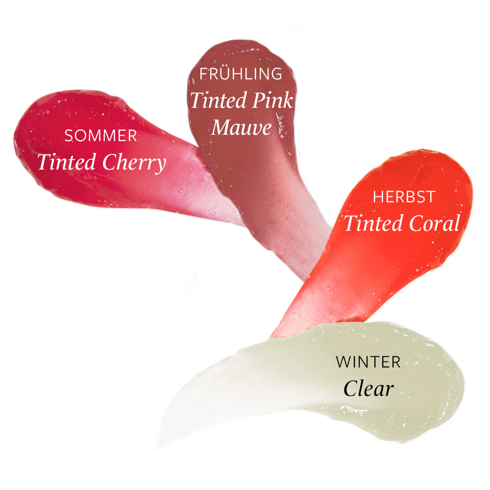 Botanical Balm Hyaluronic Lip Tint Swatches with Shade Names and Descriptions